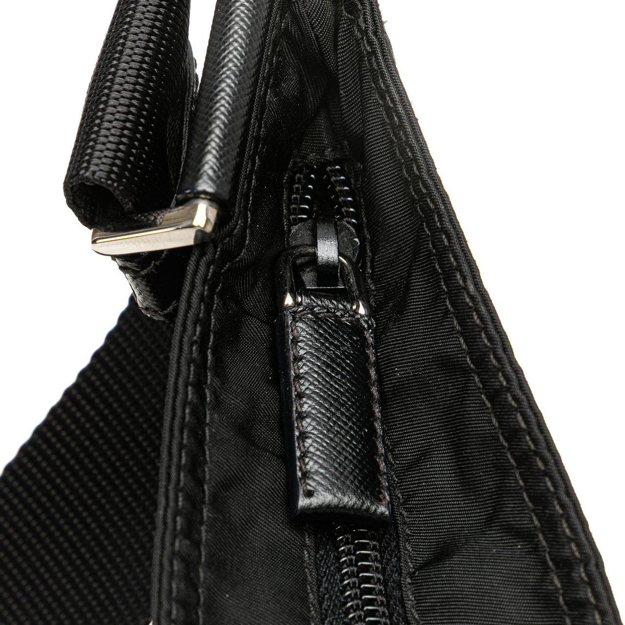 Prada Tessuto Zip Top Crossbody Zwart