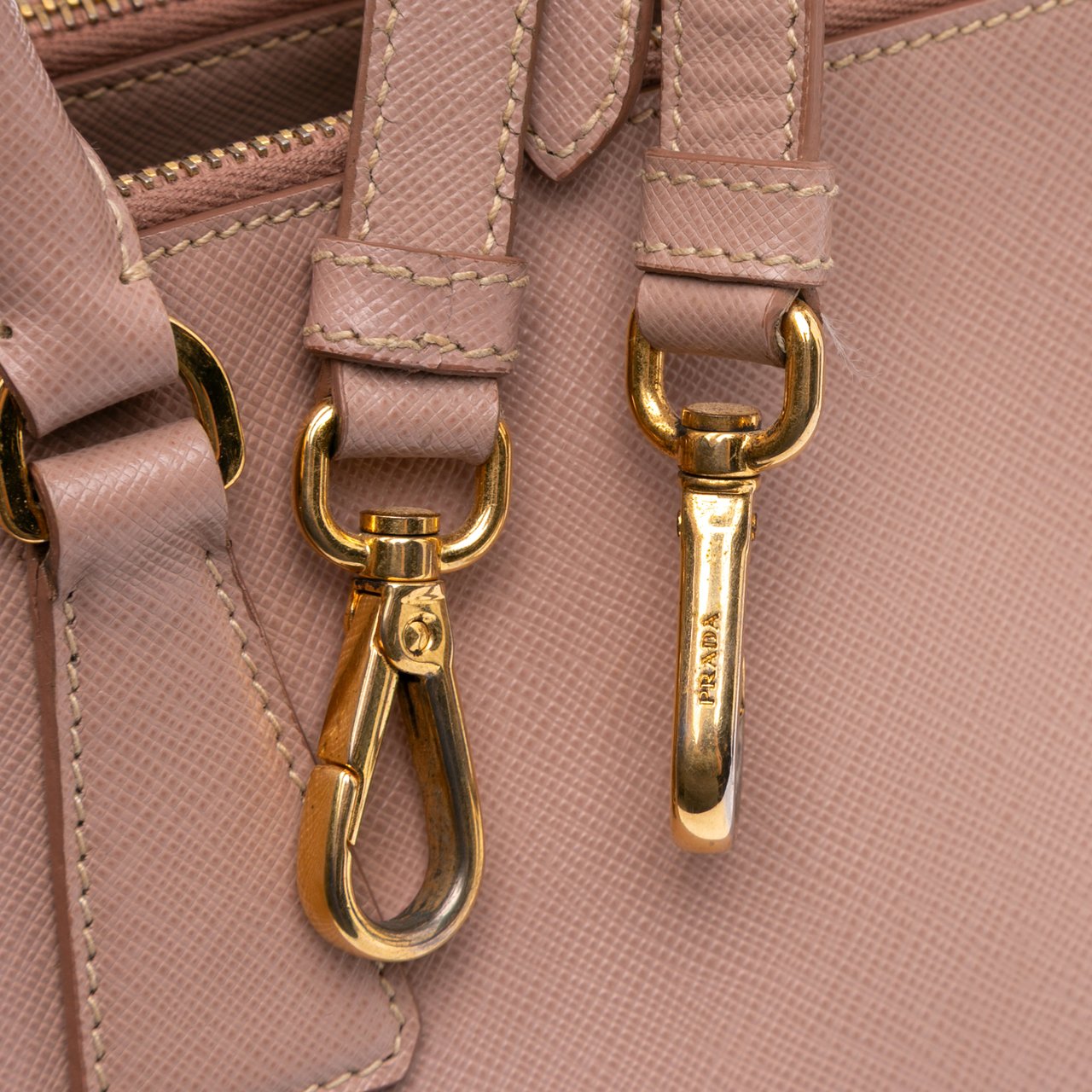 Prada Large Saffiano Lux Galleria Double Zip Satchel Roze