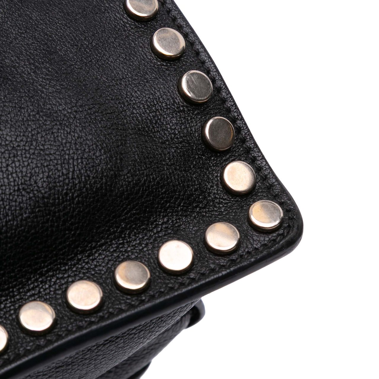 Prada Glace Calf Studded Etiquette Tote Zwart