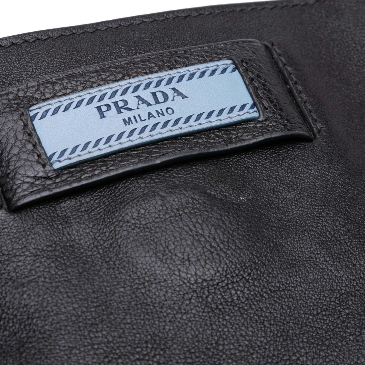 Prada Glace Calf Studded Etiquette Tote Zwart