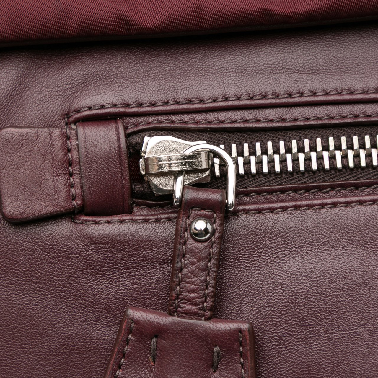 Prada Tessuto and Nappa Reversible Satchel Rood