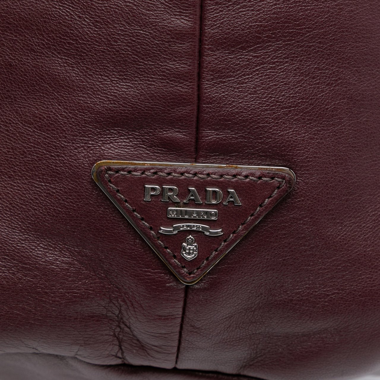 Prada Tessuto and Nappa Reversible Satchel Rood