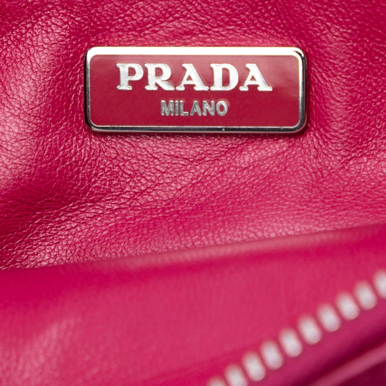 Prada Saffiano Lux Zip Clutch Roze
