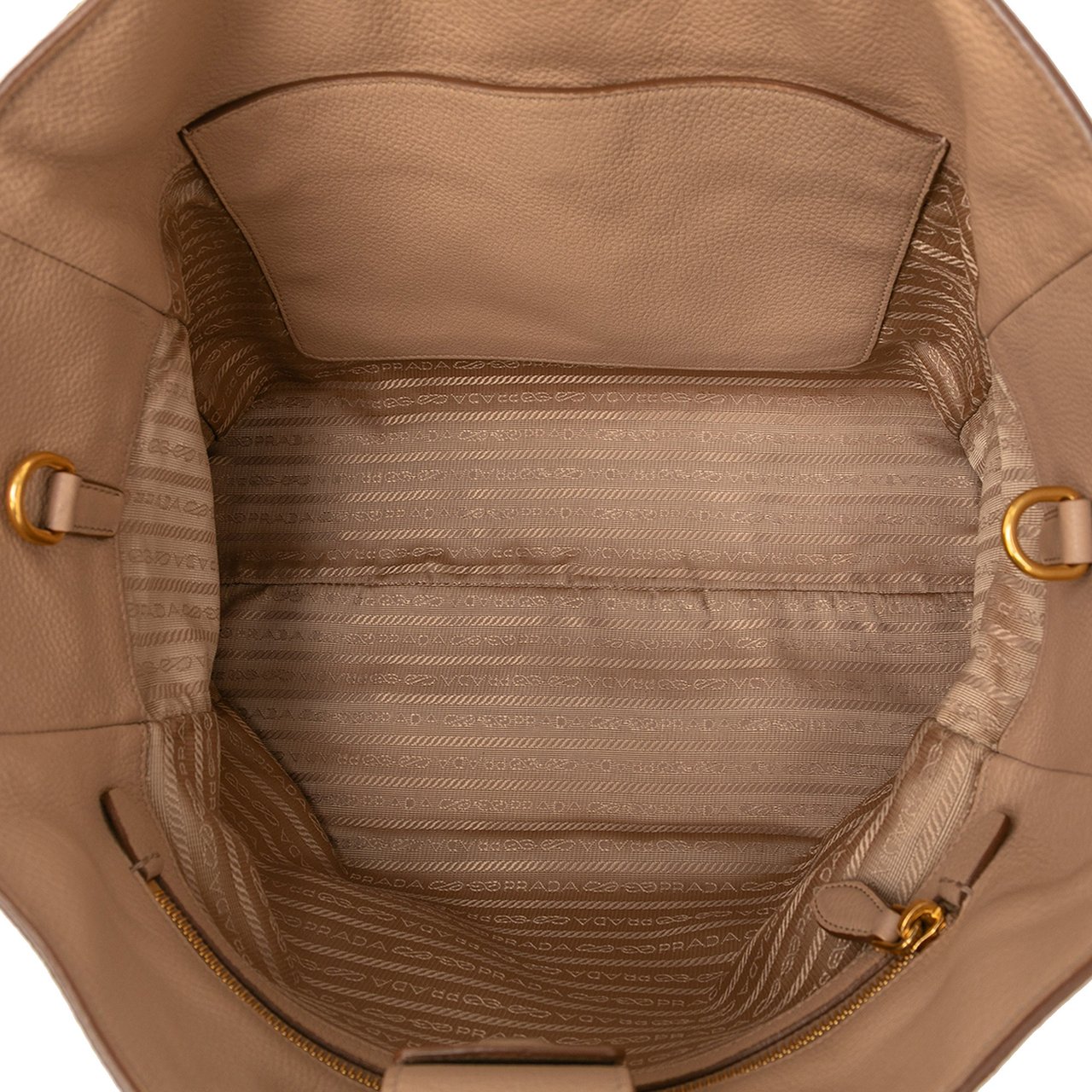 Prada Vitello Phenix Open Convertible Tote Bruin