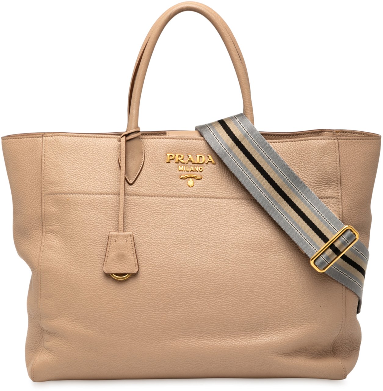 Prada Vitello Phenix Open Convertible Tote Bruin