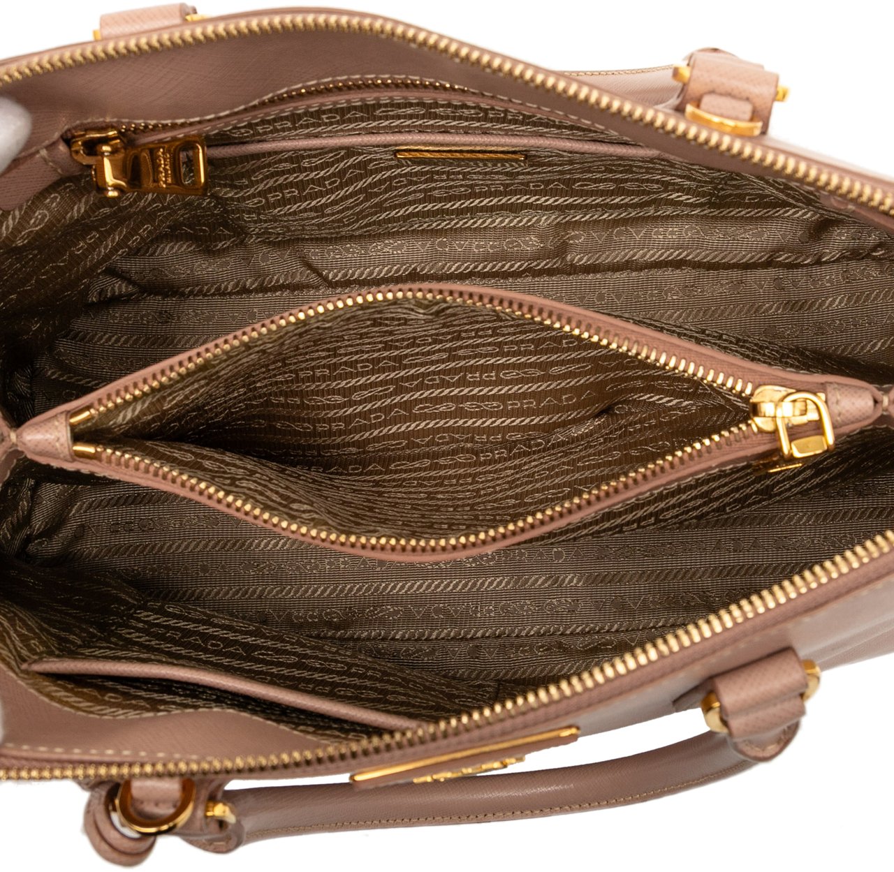 Prada Medium Saffiano Lux Promenade Satchel Bruin