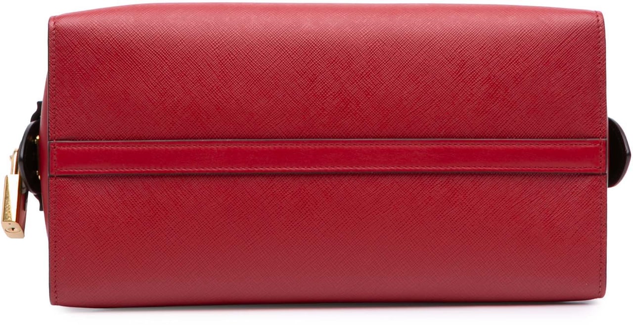 Prada Saffiano And City Calf Esplanade Satchel Rood