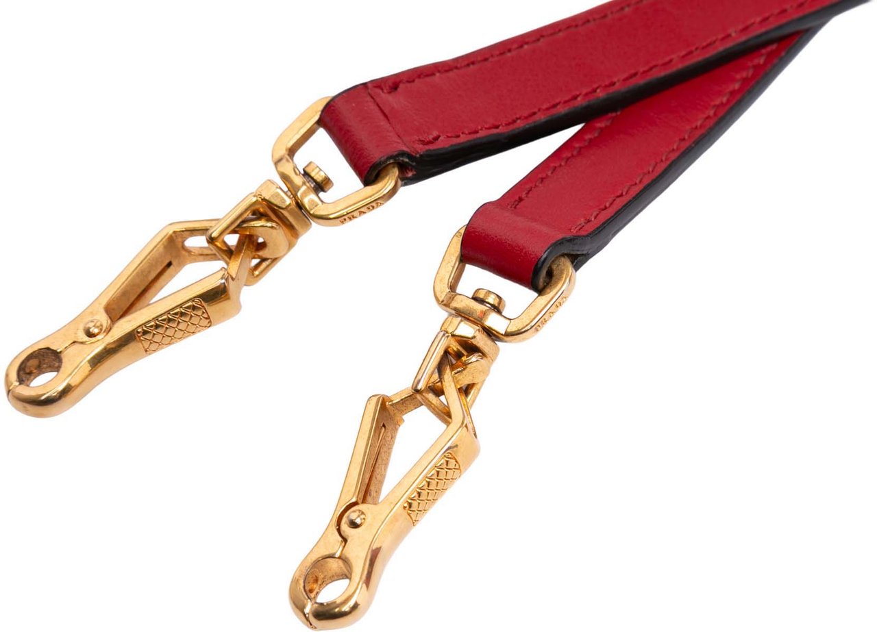 Prada Saffiano And City Calf Esplanade Satchel Rood