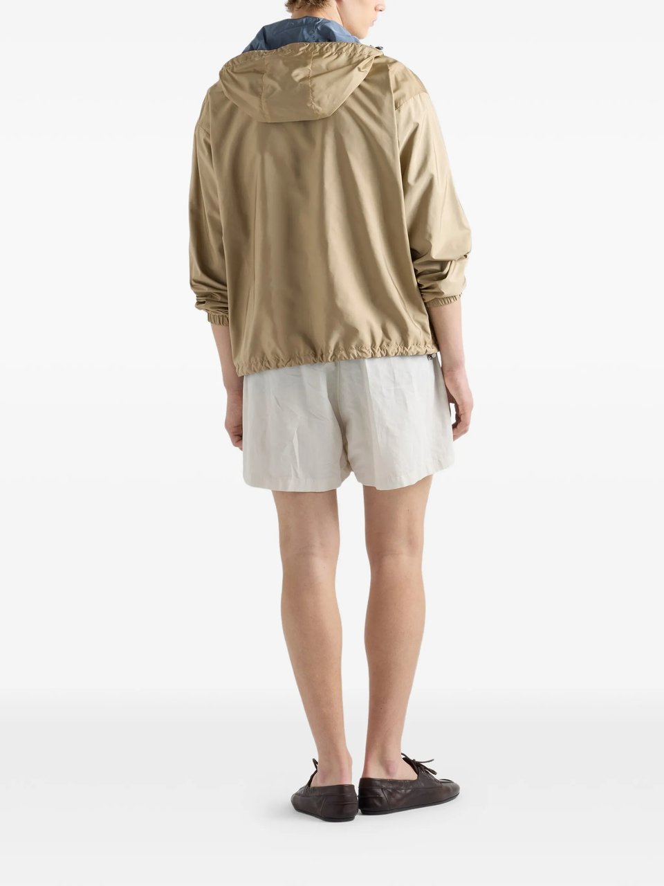 Prada Reversible Beige/Blue Sporty Zip Jacket Neutraal