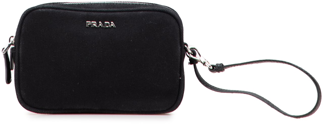 Prada Canvas Canapa Pouch Zwart