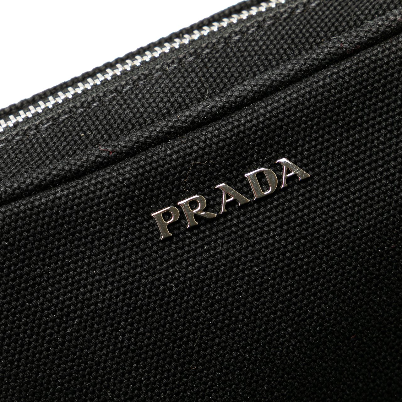 Prada Canvas Canapa Pouch Zwart