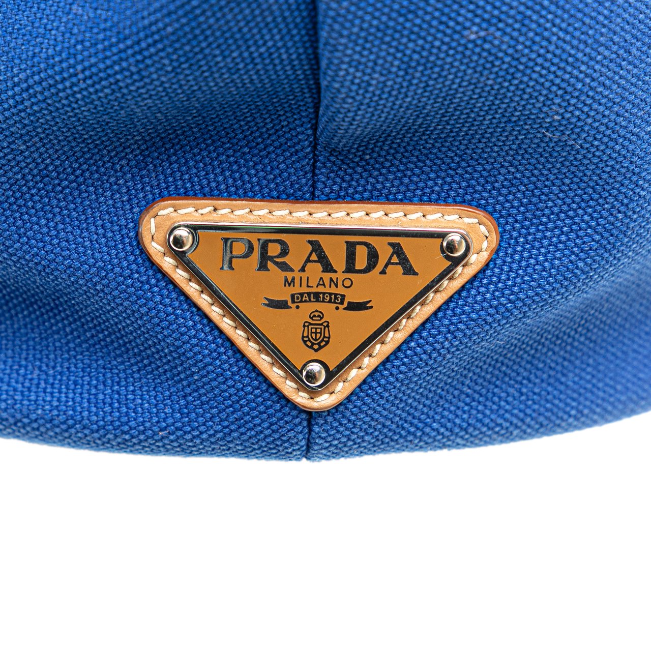 Prada Medium Canvas Canapa Logo Convertible Shopping Tote Blauw