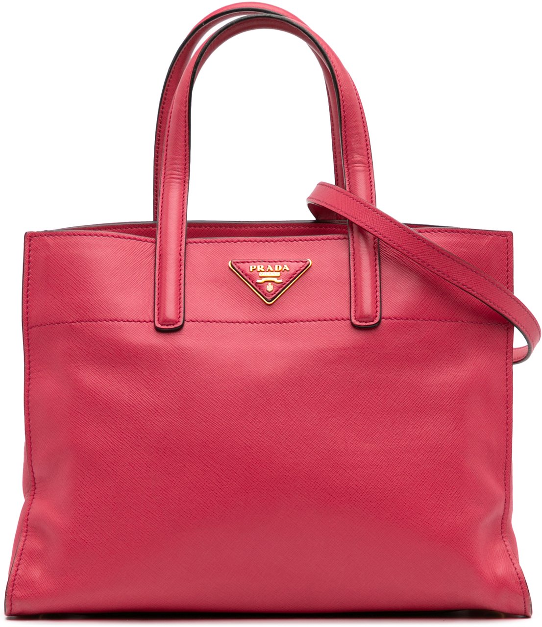 Prada Saffiano Soft Triple Pocket Tote Roze