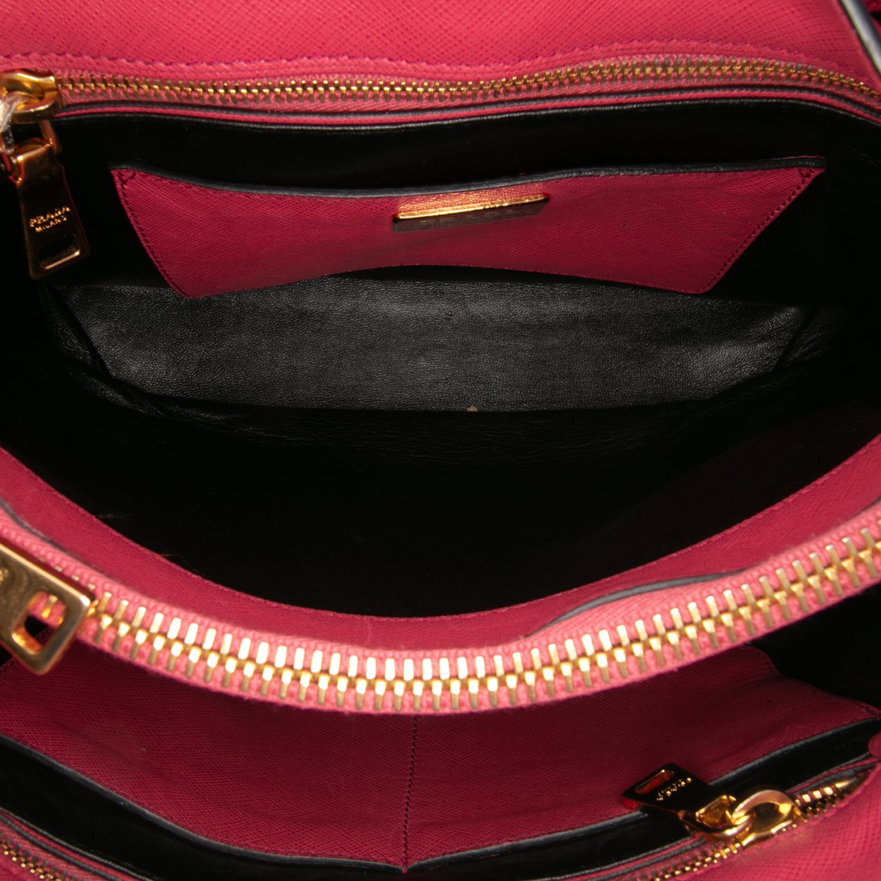 Prada Saffiano Soft Triple Pocket Tote Roze