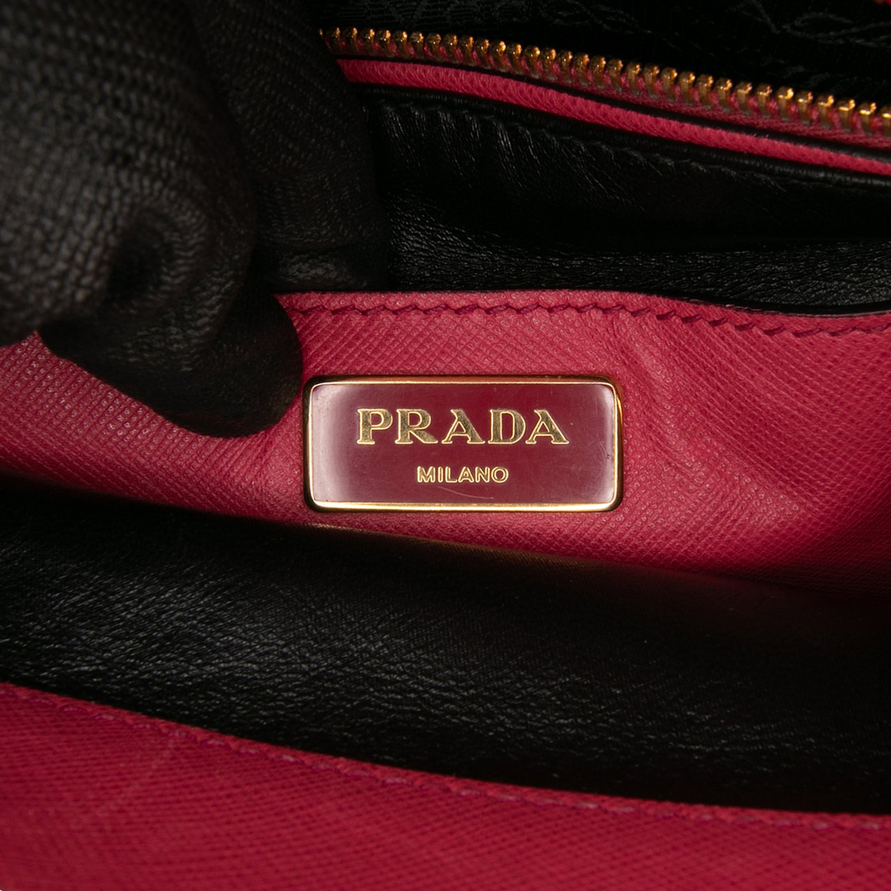 Prada Saffiano Soft Triple Pocket Tote Roze