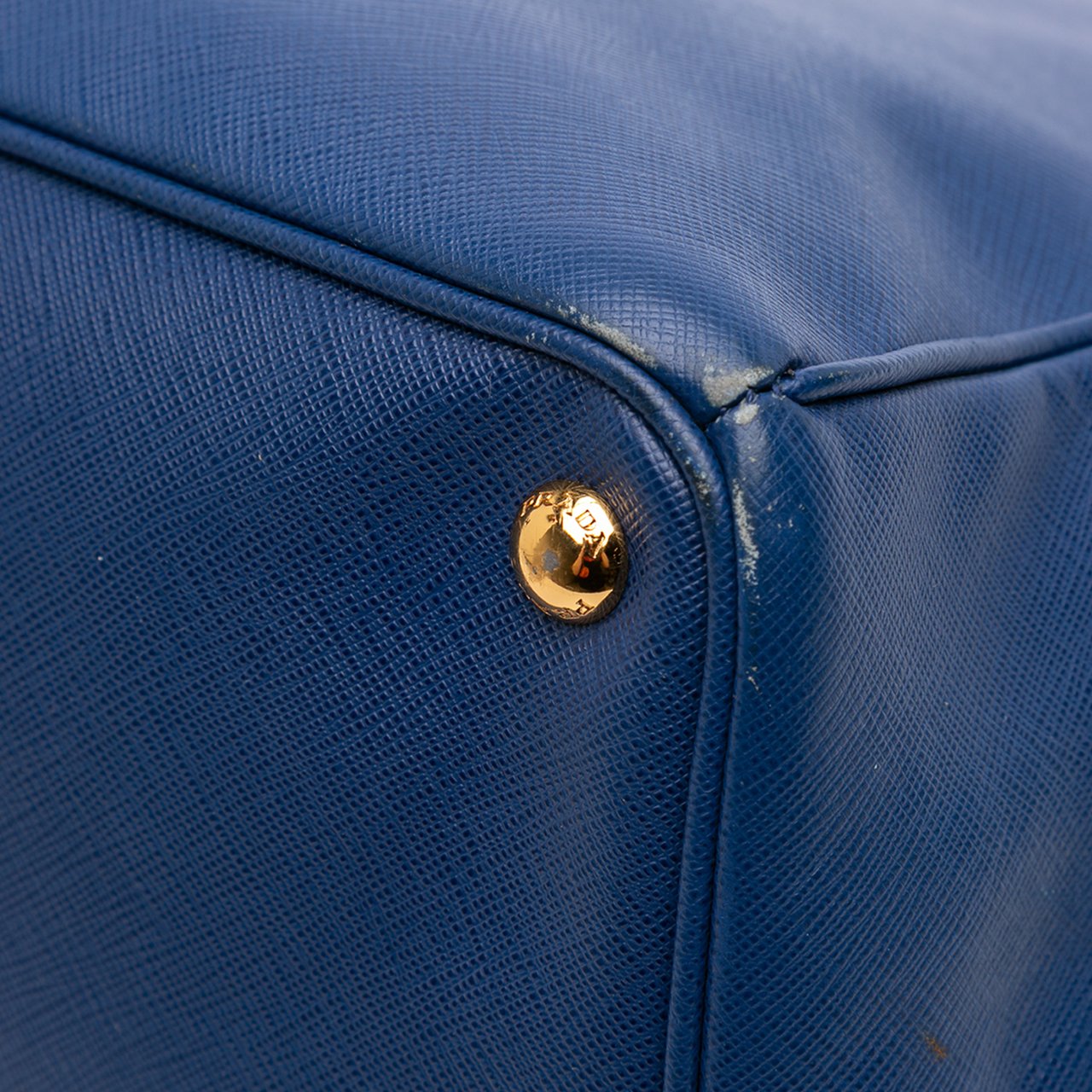 Prada Large Saffiano Lux Galleria Double Zip Satchel Blauw