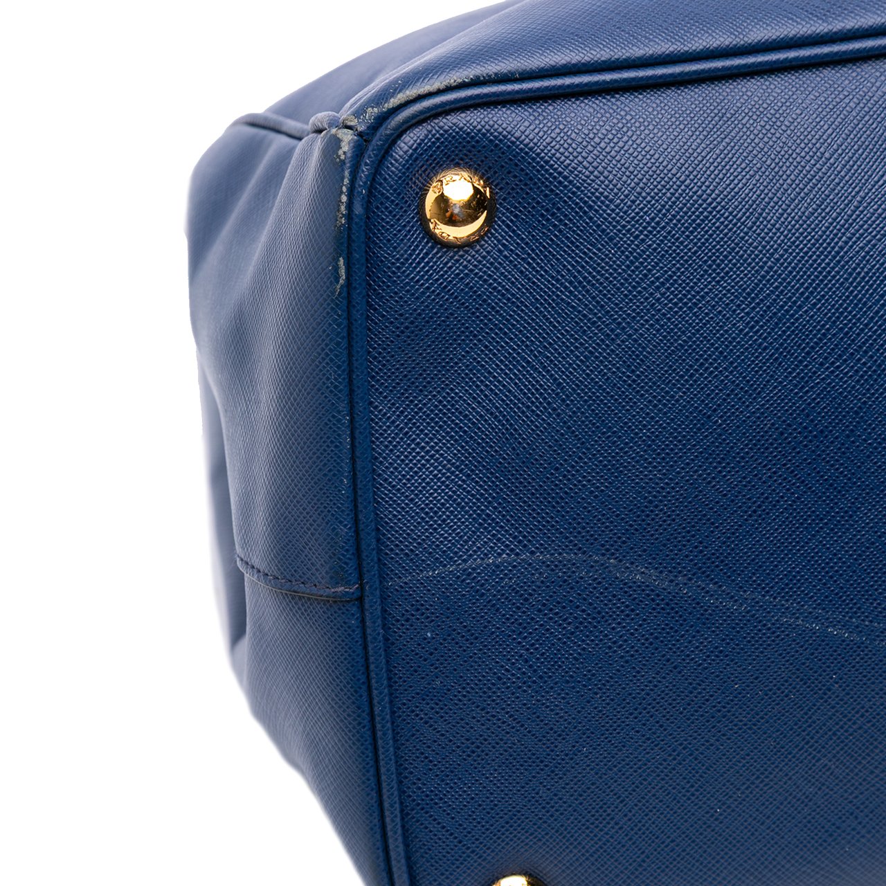 Prada Large Saffiano Lux Galleria Double Zip Satchel Blauw