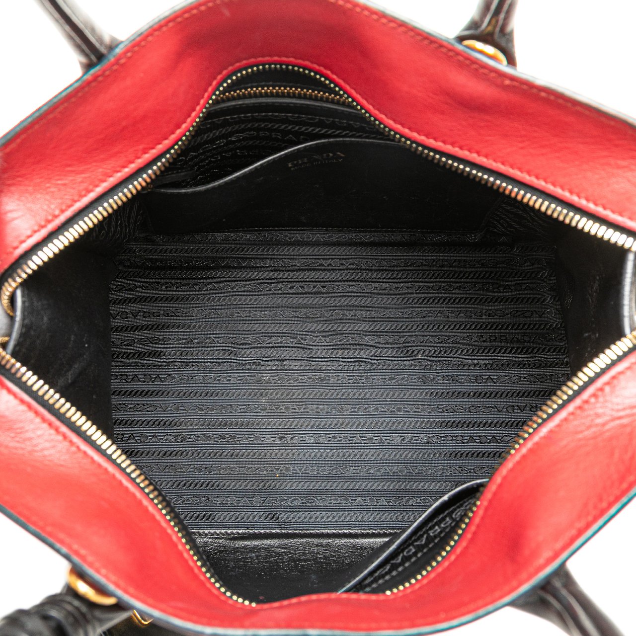 Prada Saffiano and City Calf Esplanade Satchel Zwart