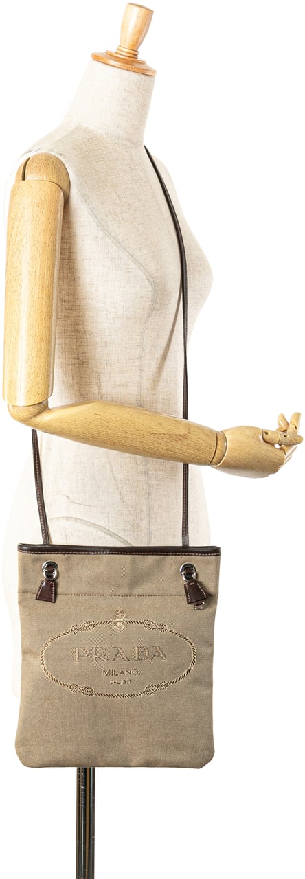 Prada Canvas Canapa Logo Crossbody Bruin