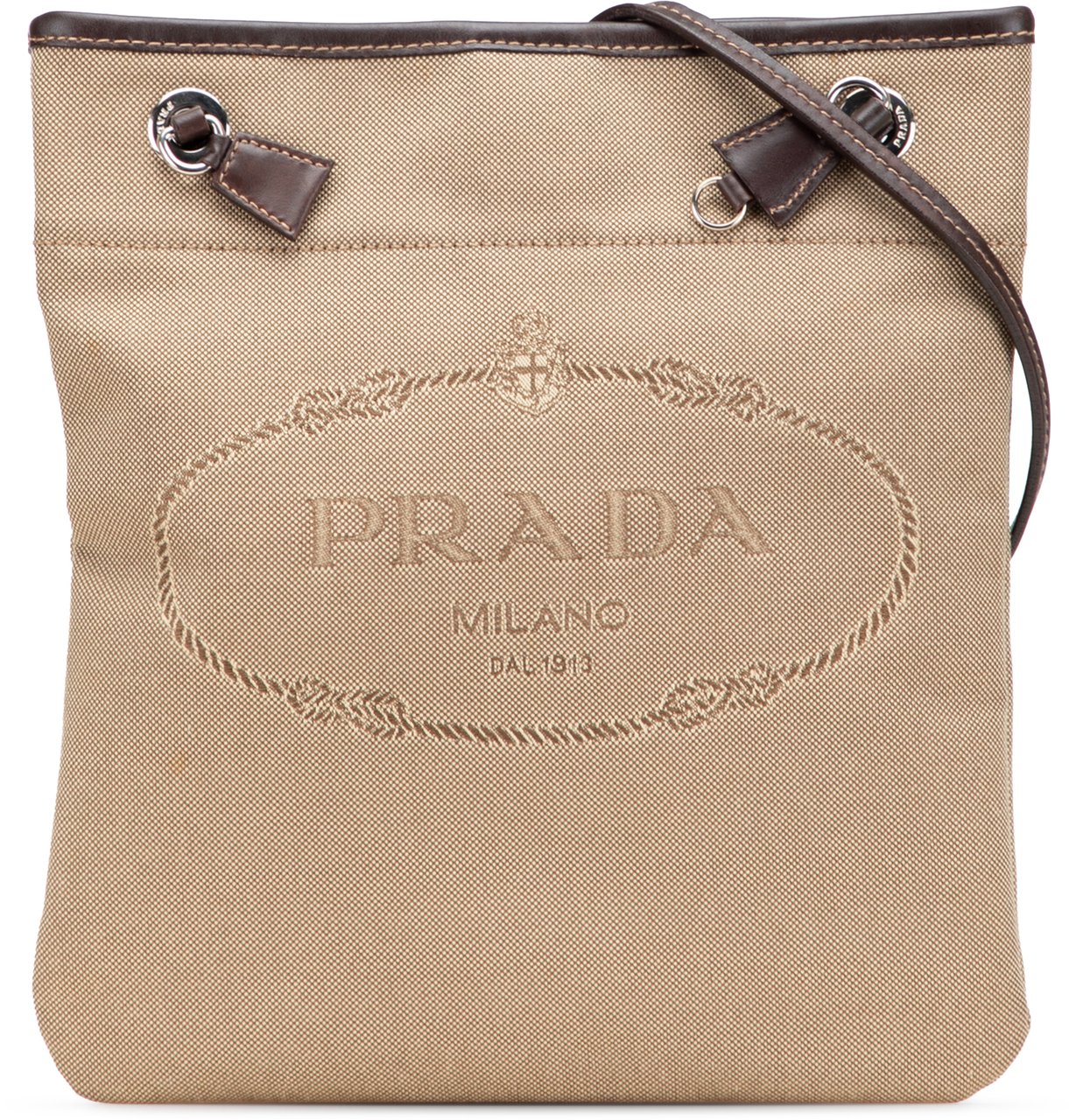 Prada Canvas Canapa Logo Crossbody Bruin