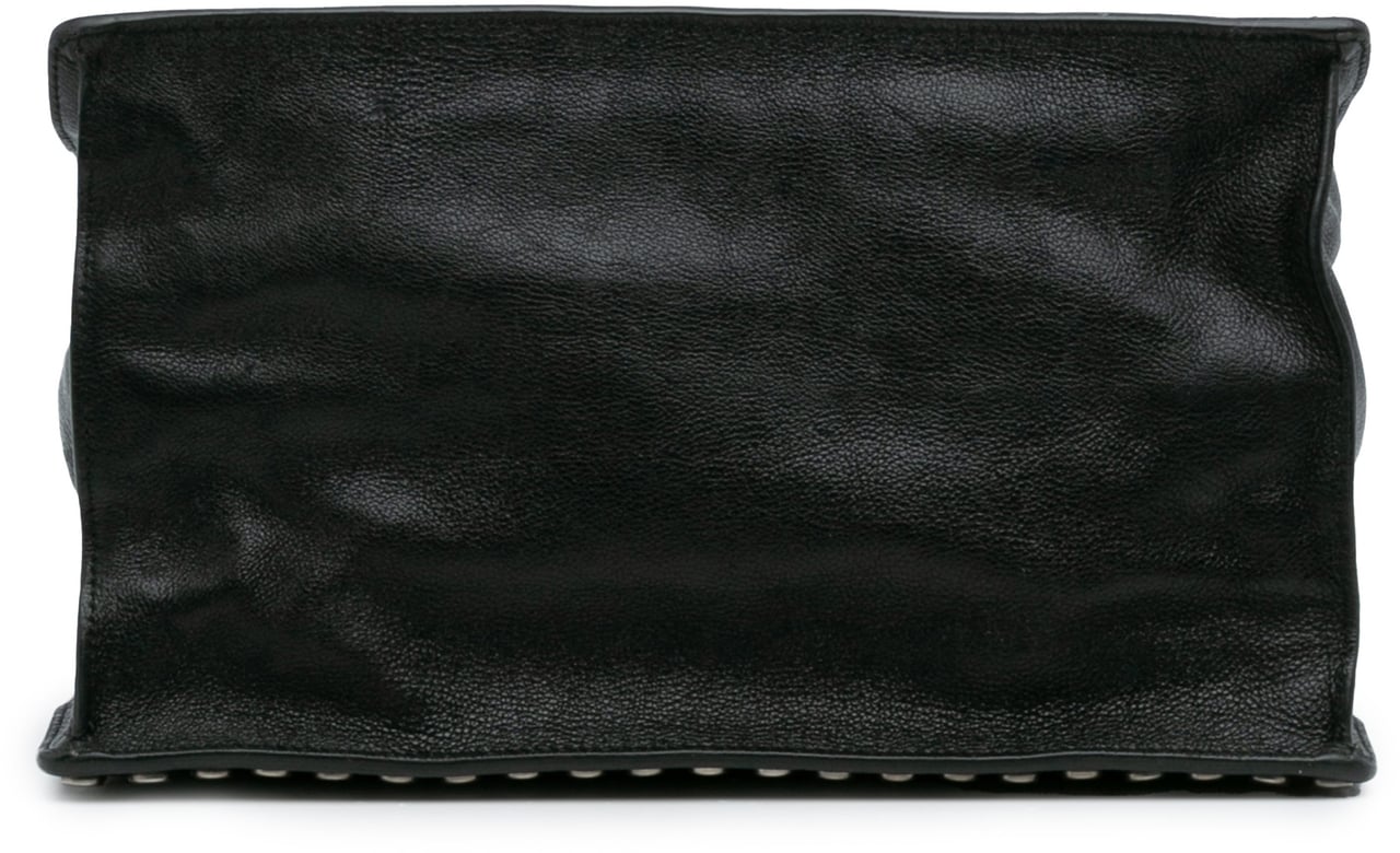 Prada Glace Calf Studded Etiquette Tote Zwart