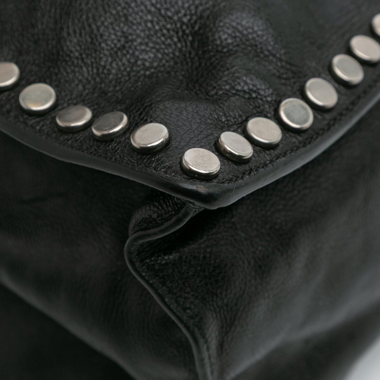 Prada Glace Calf Studded Etiquette Tote Zwart