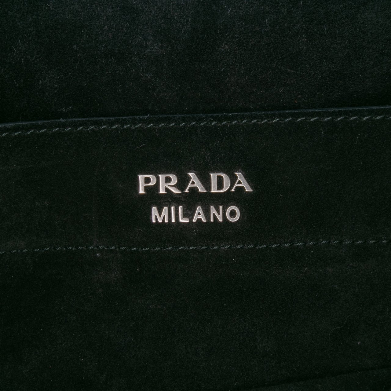Prada Glace Calf Studded Etiquette Tote Zwart