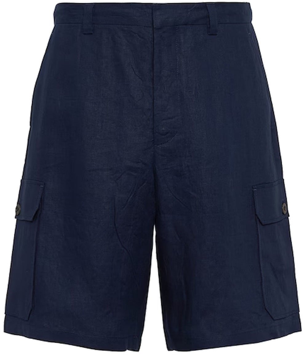 Prada Prada Linen Bermuda Blauw