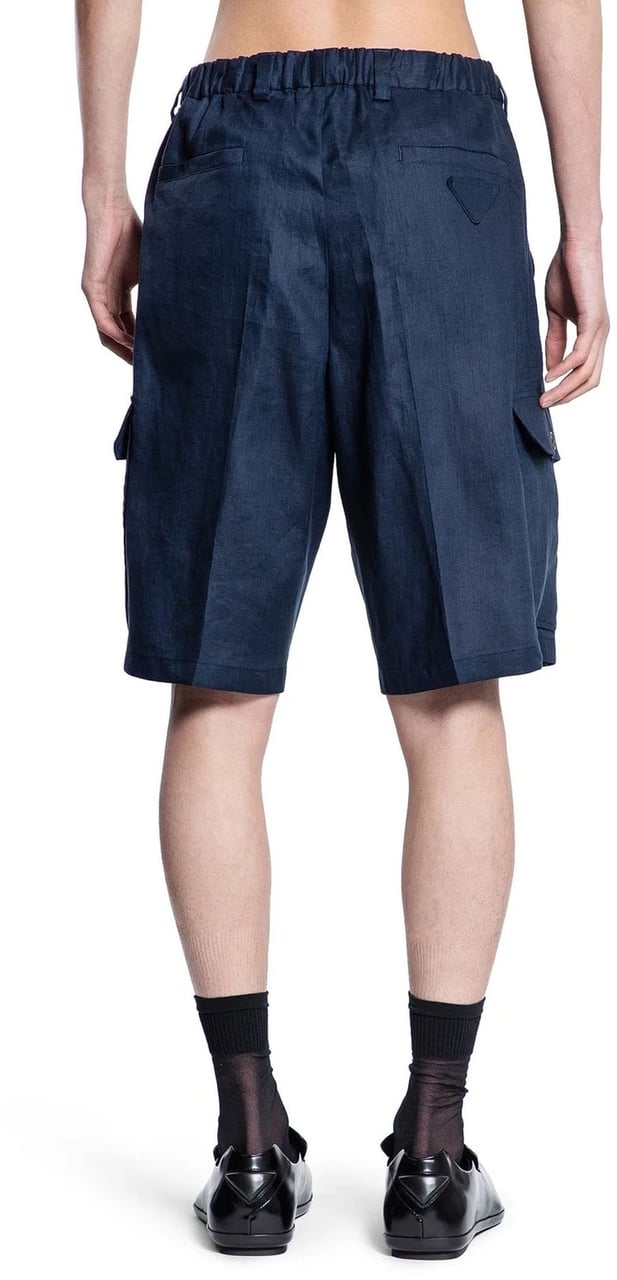Prada Prada Linen Bermuda Blauw