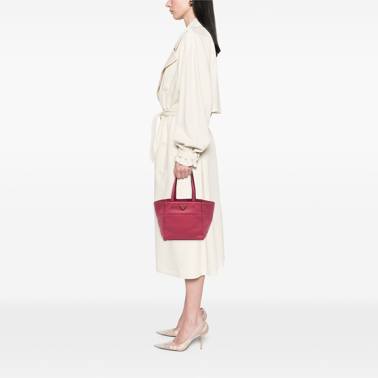 Prada Vitello Daino Tote Roze