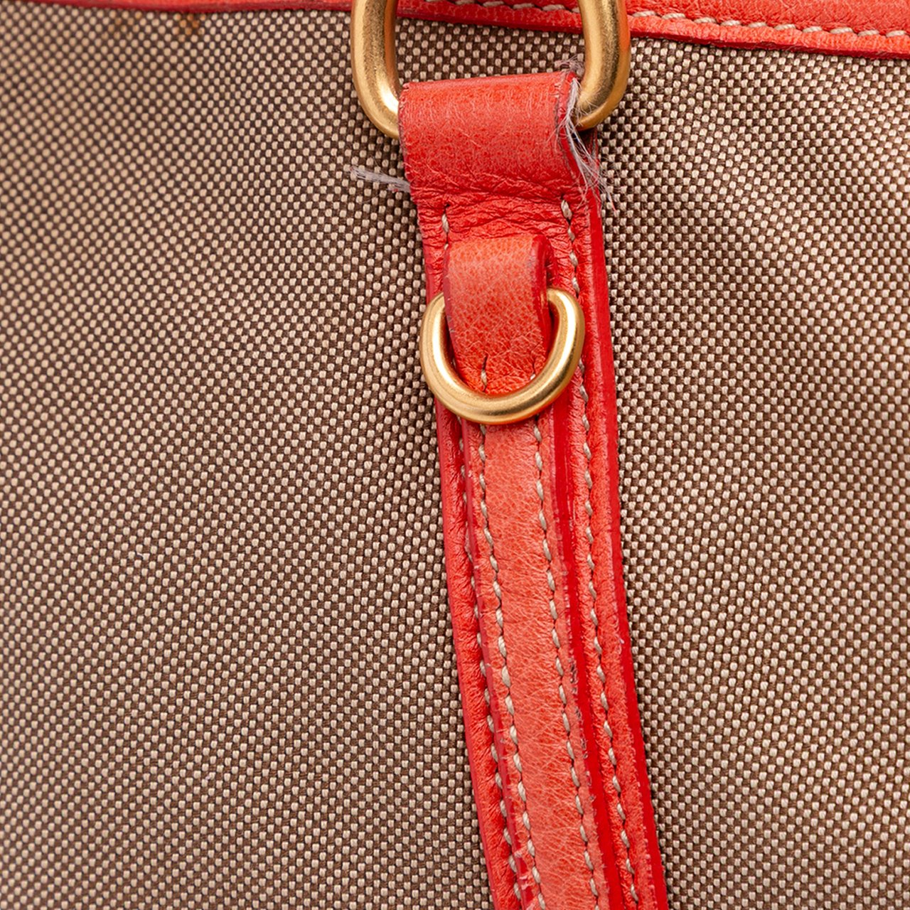 Prada Canvas Canapa Logo Bow Satchel Bruin