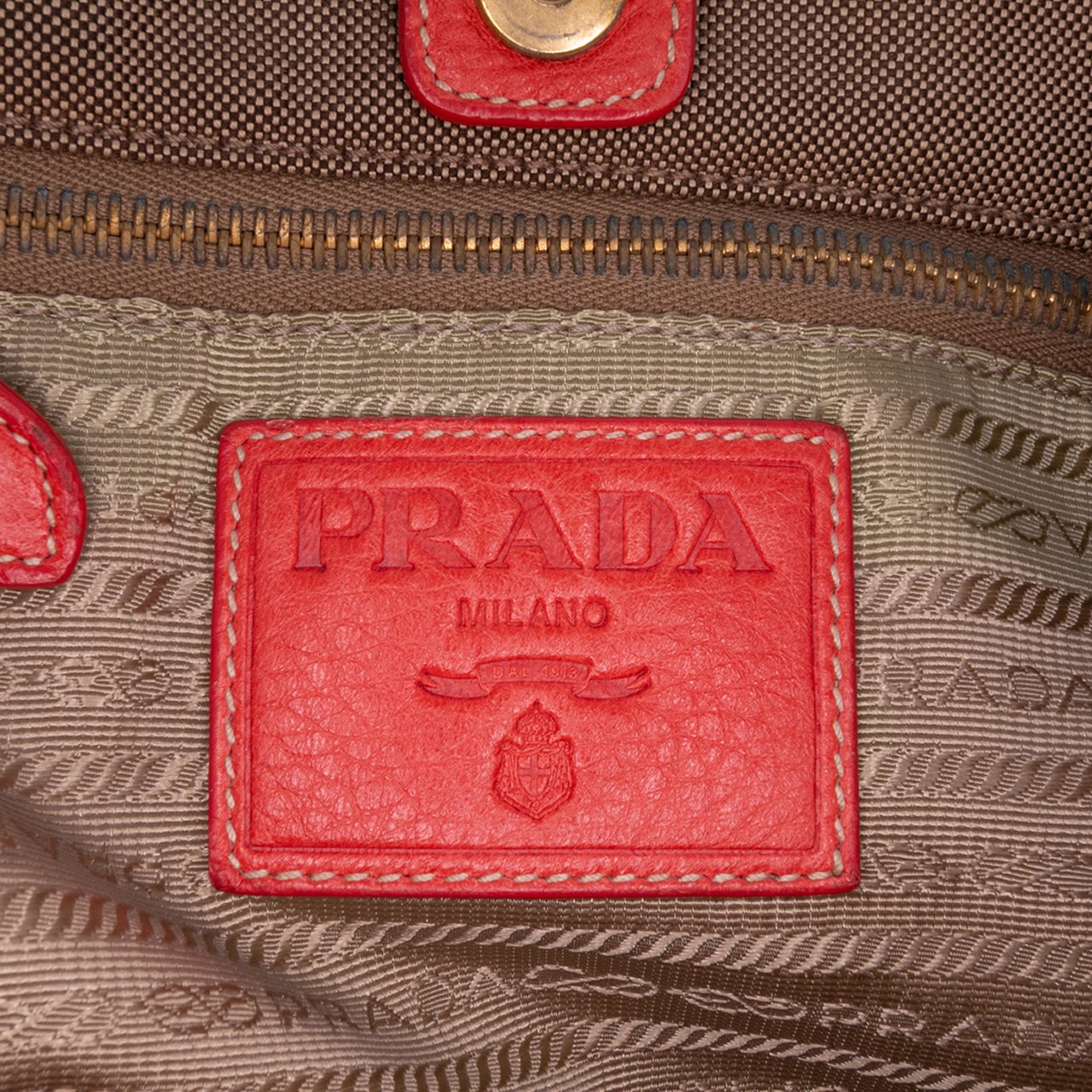 Prada Canvas Canapa Logo Bow Satchel Bruin