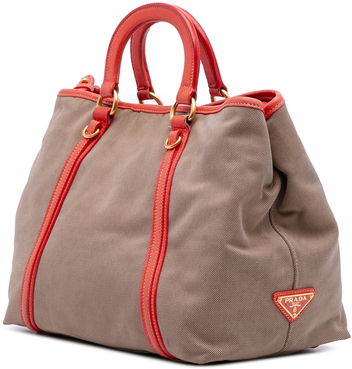 Prada Canvas Canapa Logo Bow Satchel Bruin