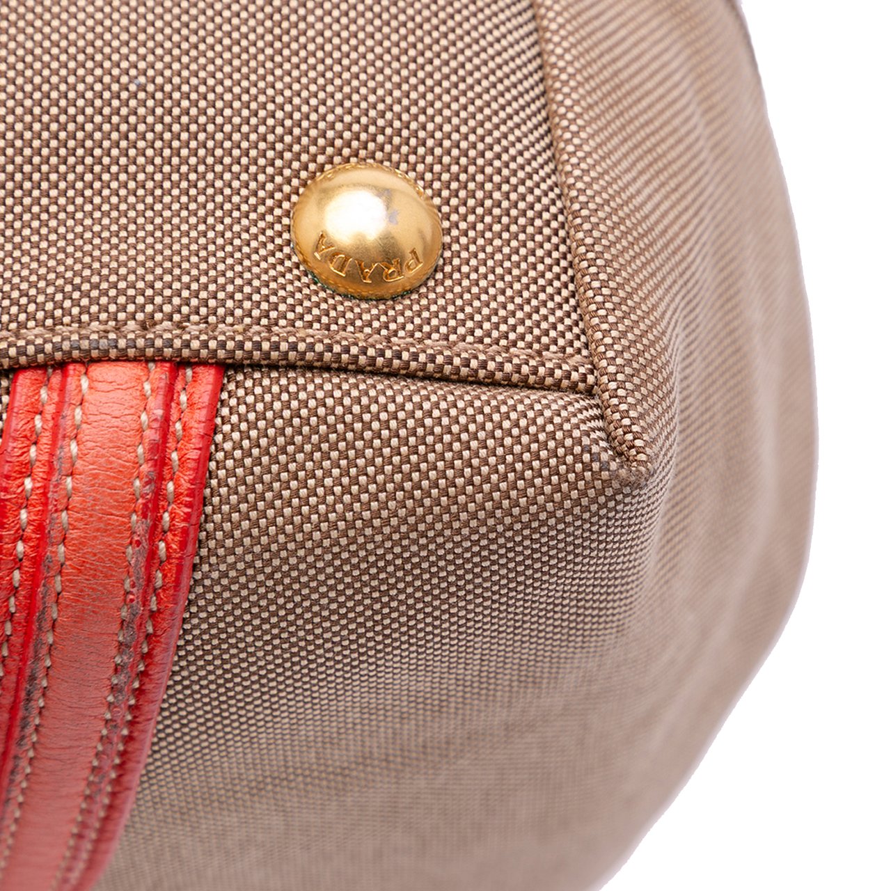 Prada Canvas Canapa Logo Bow Satchel Bruin