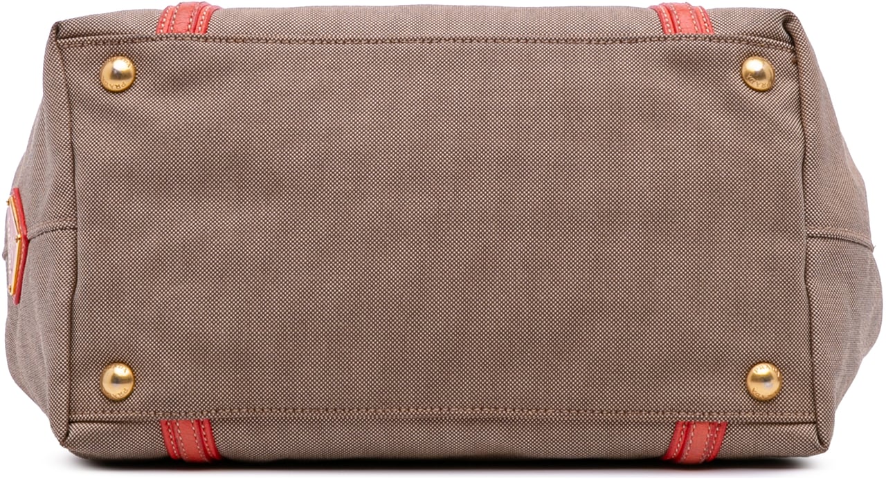 Prada Canvas Canapa Logo Bow Satchel Bruin