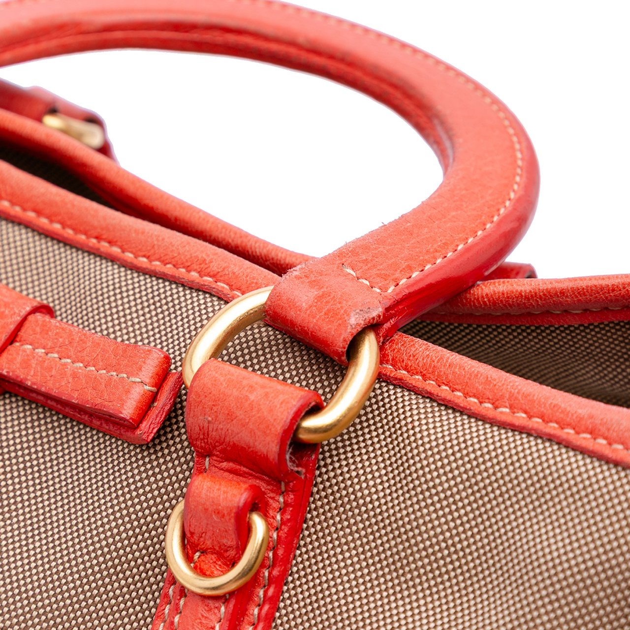 Prada Canvas Canapa Logo Bow Satchel Bruin