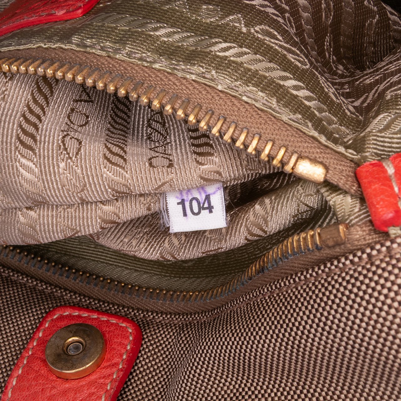 Prada Canvas Canapa Logo Bow Satchel Bruin