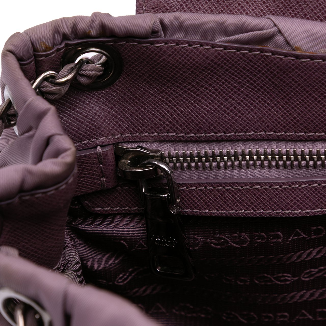 Prada Tessuto Gaufre Shoulder Bag Paars