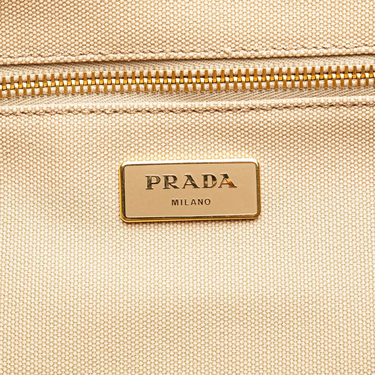 Prada Large Canvas Canapa Logo Satchel Bruin