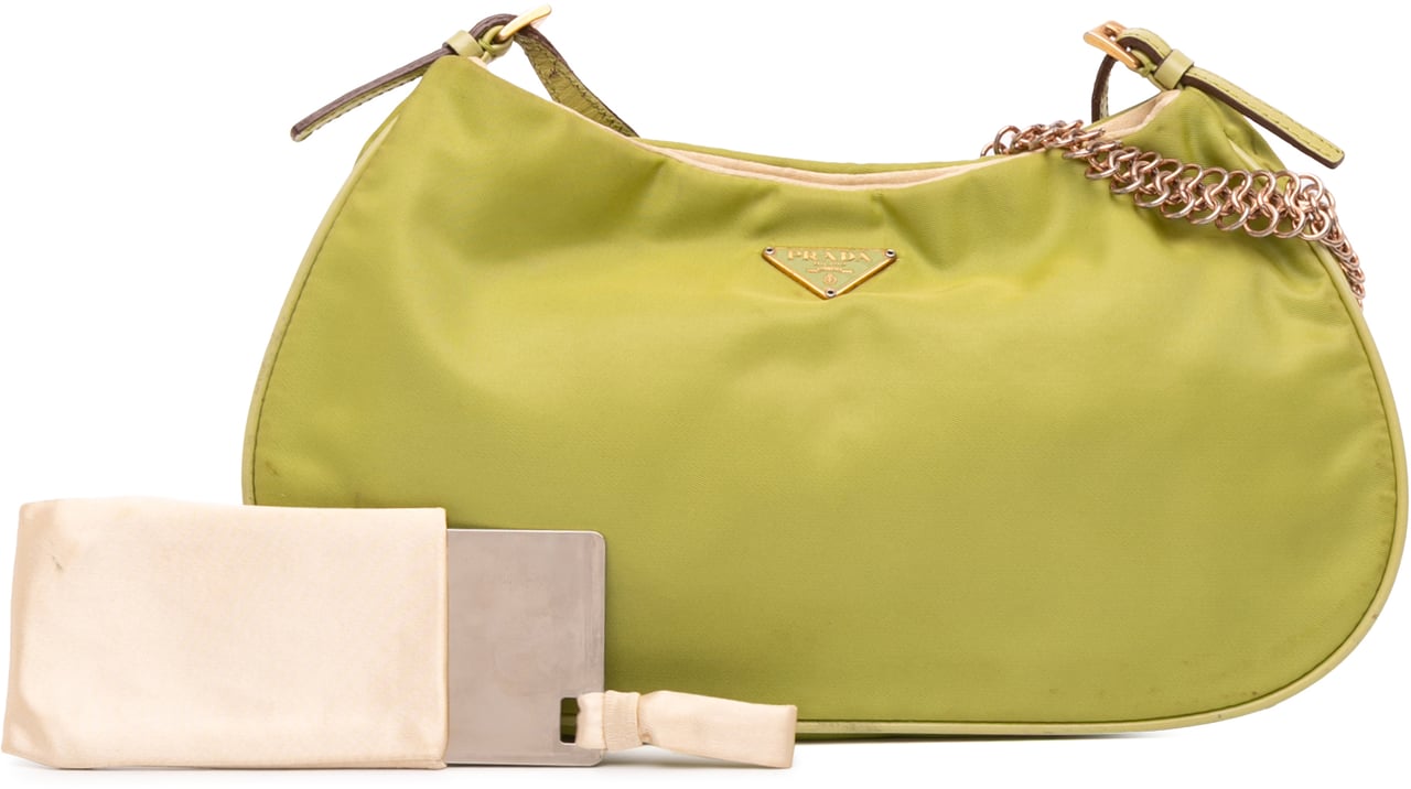 Prada Tessuto Chain Shoulder Bag Groen