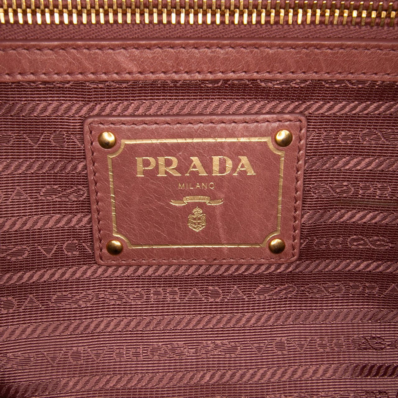 Prada Vitello Shine Bauletto Satchel Roze