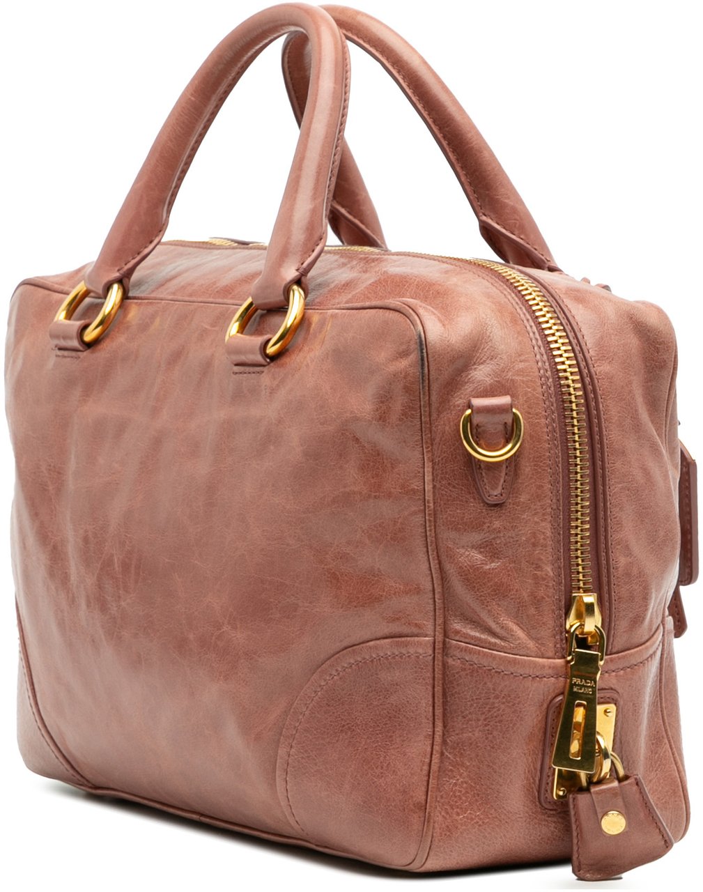 Prada Vitello Shine Bauletto Satchel Roze