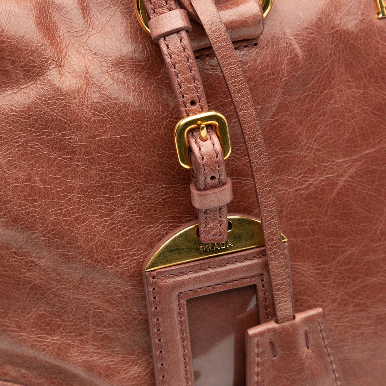 Prada Vitello Shine Bauletto Satchel Roze