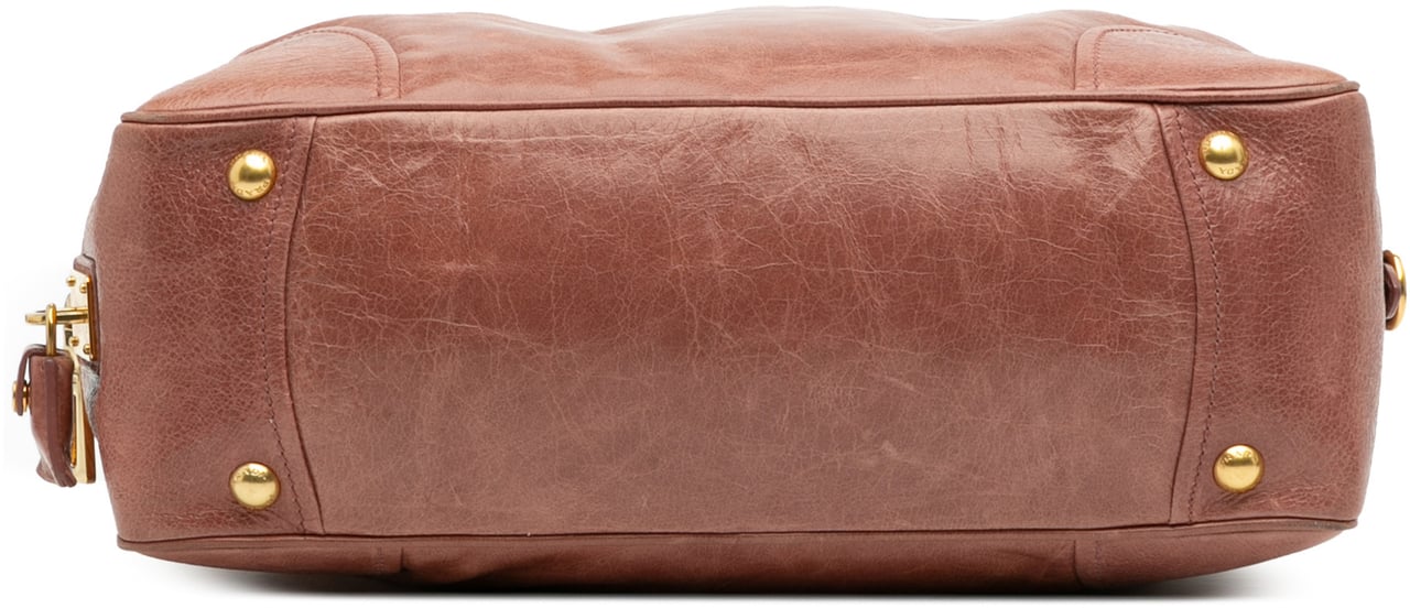 Prada Vitello Shine Bauletto Satchel Roze