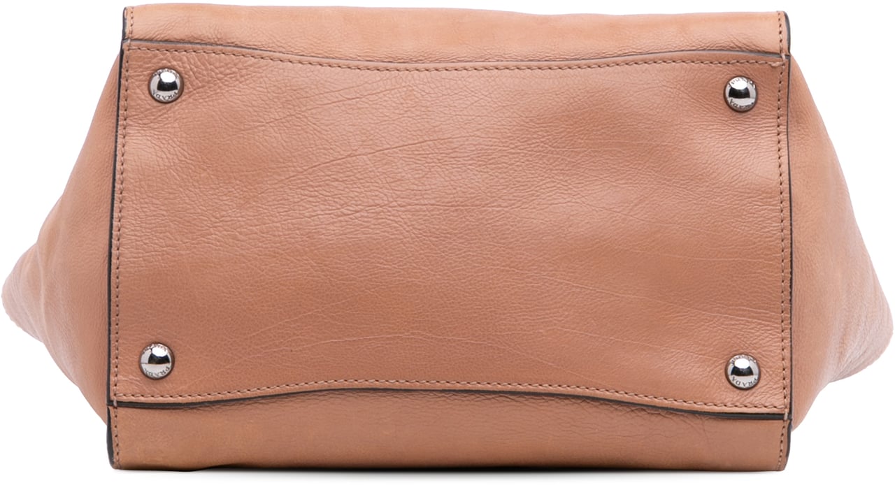 Prada Glace Calf Twin Pocket Satchel Bruin