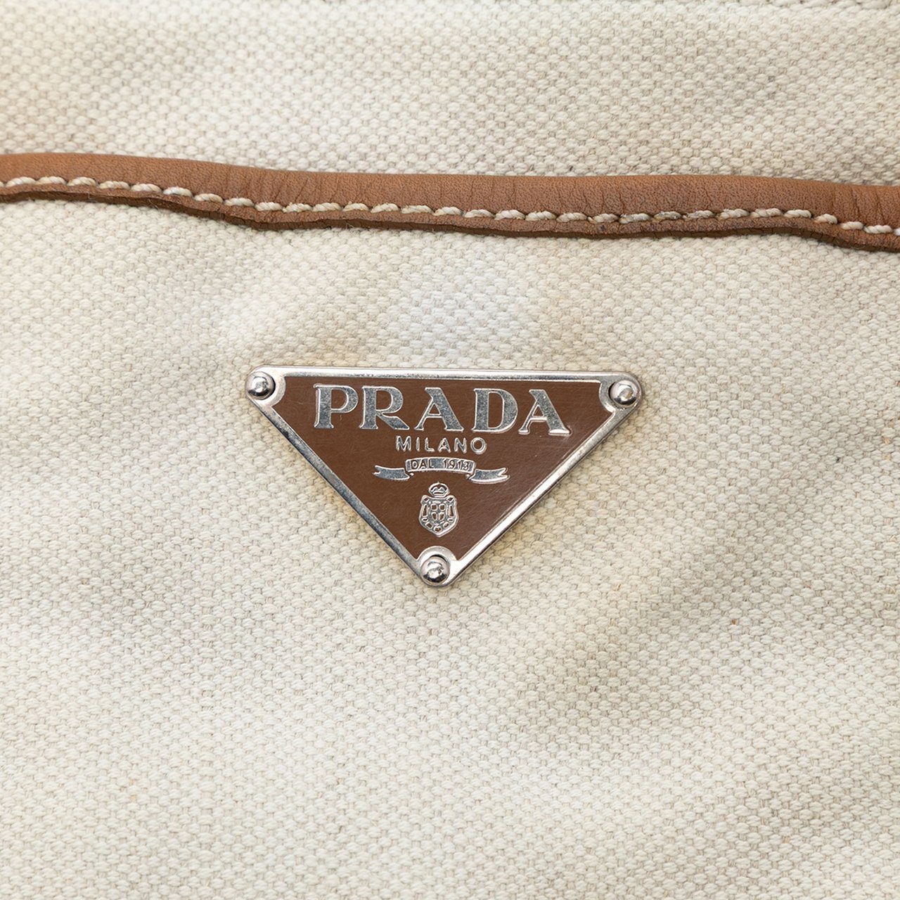 Prada Canvas Canapa Tote Wit