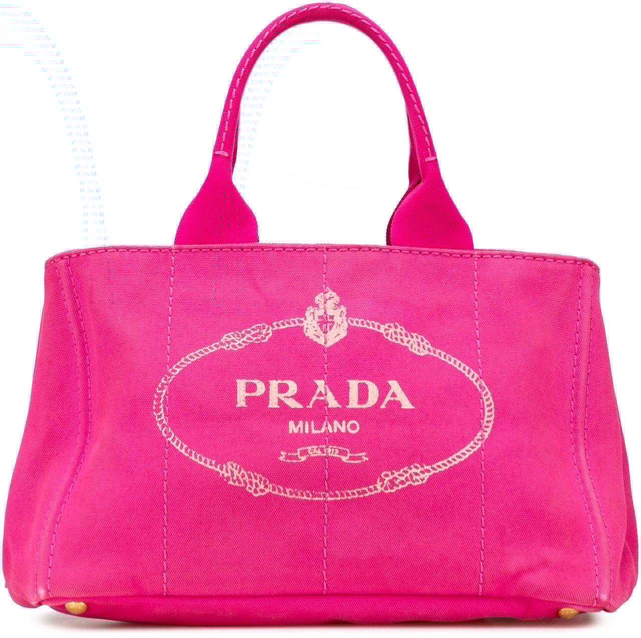 Prada Canvas Canapa Logo Satchel Roze