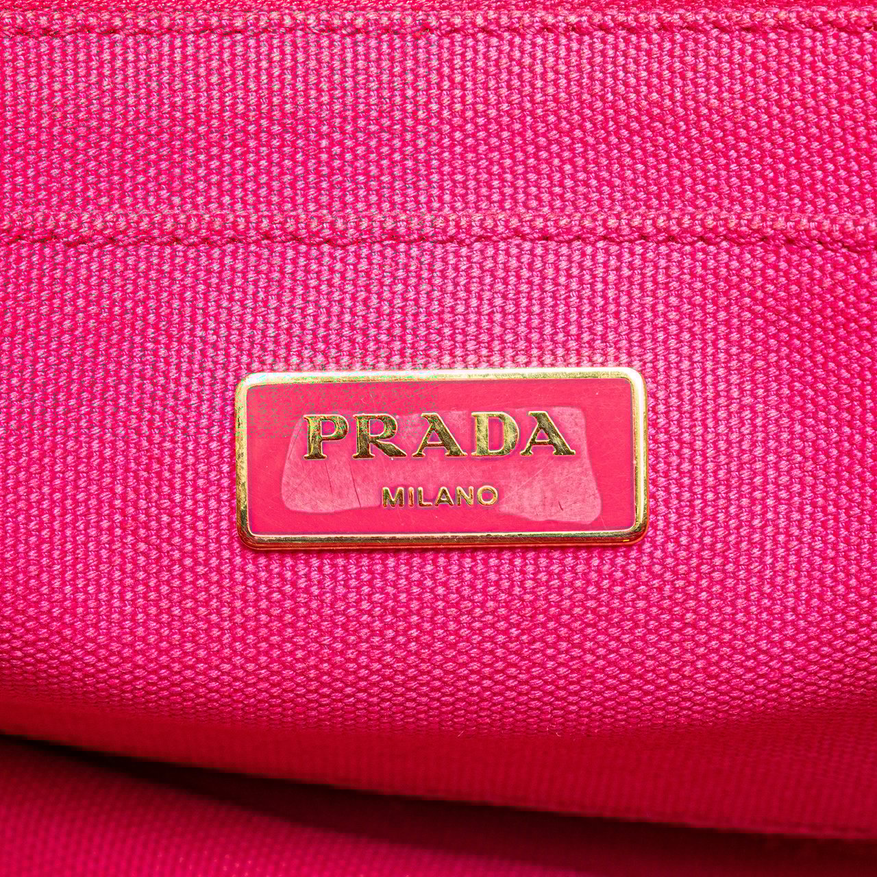 Prada Canvas Canapa Logo Satchel Roze
