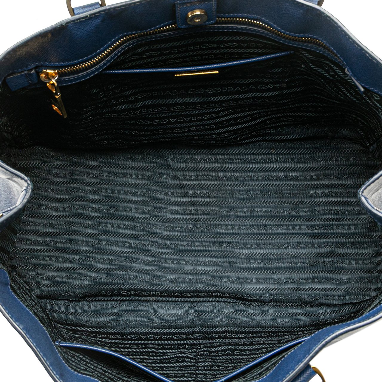 Prada Large Saffiano Lux Galleria Tote Blauw