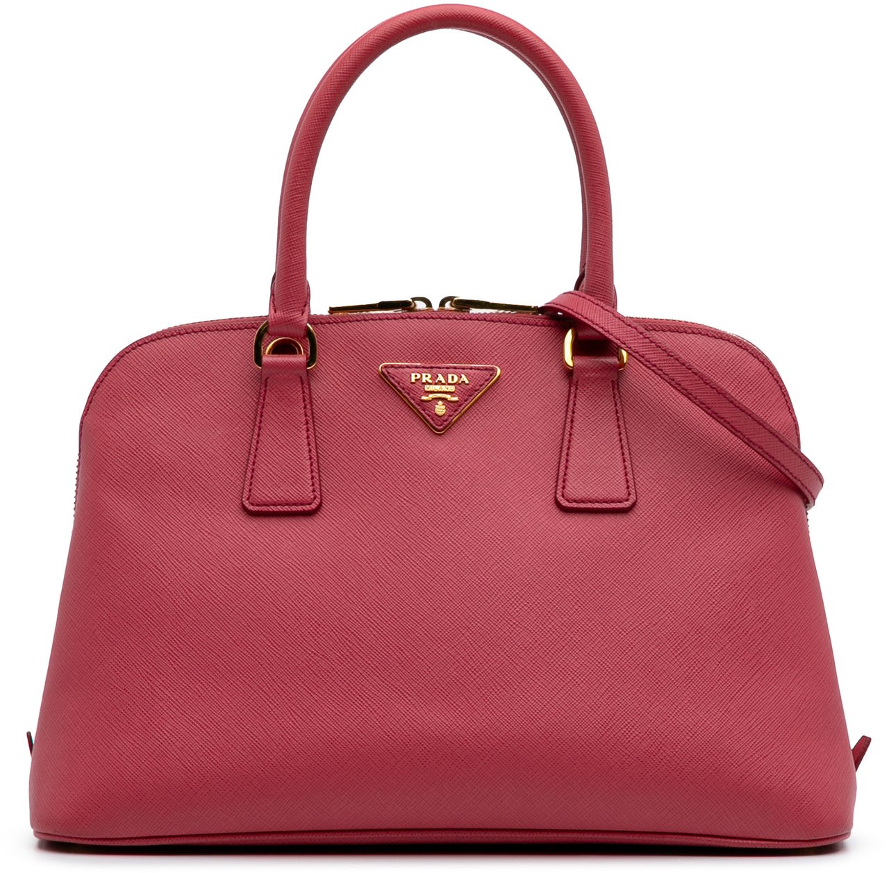 Prada Medium Saffiano Lux Promenade Satchel Roze